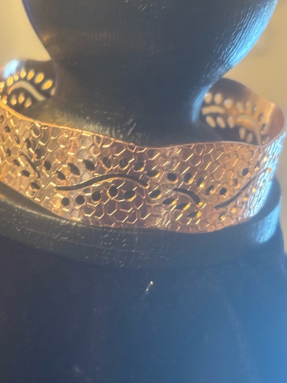 Gold Filigree Open Cuff Bracelet - Women's Jewelry